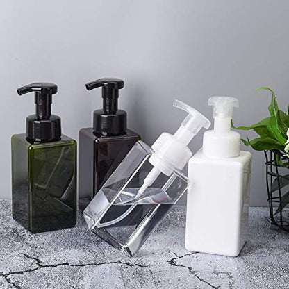 Foaming Soap Dispenser, 22oz Plastic Refillable Pump Bottle, 2 Pack, White | Hand Dispenser for Liquid Soap, Shampoo & Body Wash – Saves Soap with Rich Foam, Reusable, Easy to Refill, BPA-Free - color: White, size: 15 oz (2 Pack)