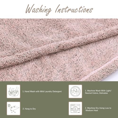 myHomeBody Hair Towel Wrap, Quick Drying Turban, Absorbent Cap – Pink | Hair Turban Towel for wet hair, Ultra Soft Charcoal Fiber Cap, Towel Head Wrap for bathing with Coconut Shell Button - color: Pink