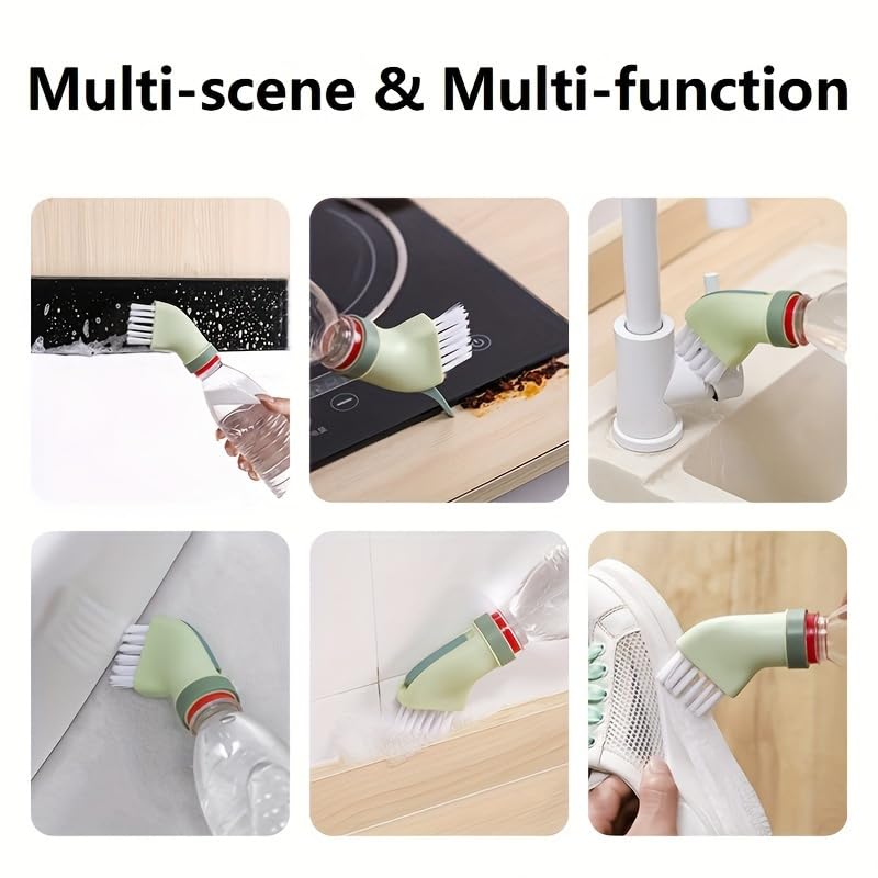 2PCS Extendable Crevice Brush Converts to Bottle Handle for Wet Or Dry Cleaning Multi Purpose Tool for Bathroom Tile Grout Window Sills and Tight Spaces