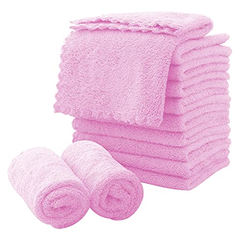 MOONQUEEN Microfiber Facial Cloths Fast Drying Washcloth 12 Pack - Premium Soft Makeup Remover Cloths - Frozen Berry - color: Frozen Berry, size: 12x12 Inch (Pack of 12)