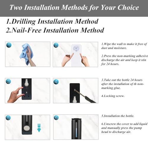Manual Wall Mounted Soap Dispenser, 16.9oz Black Plastic Lotion Container | 500ml Clear Refillable Plastic Lotion Container, Black Hand Wash Pump Bottle, Refill Container for Home, Hotel, Office - color: A-black