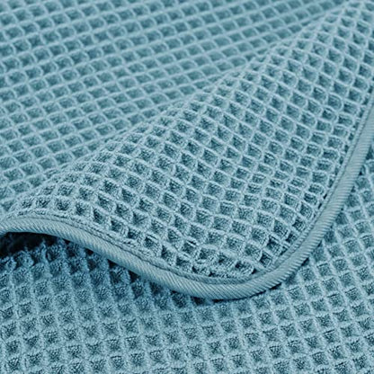 POLYTE 430 GSM Microfiber Quick Dry Lint Free Bath Sheet, 70 x 35 in, Set of 2 (Waffle Weave) - color: Green, size: 35 x 70 in