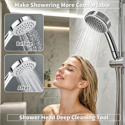 Shower Head Cleaner Tool, Shower Head Cleaning Brushes Small Hole, Shower Head Cleaner Picks Anti-Clogging Nozzle Little Gaps with Storage Boxes for Household Bathroom, 50 PCS