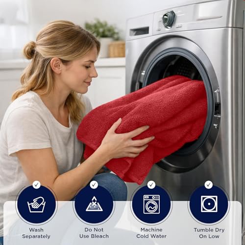 DAN RIVER 2 Pack Bath Sheets Extra Large 35x70, Large Bath Towels for Adults, XL Oversized Heavy Duty Towel Set, 600 GSM 100% Ring Spun Cotton, Soft Quick Dry, Red - color: Red