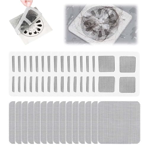2026 New Disposable Shower Drain Hair Catcher - Square Screen Bathroom Floor Drain Protector (50pcs) - color: 50pcs