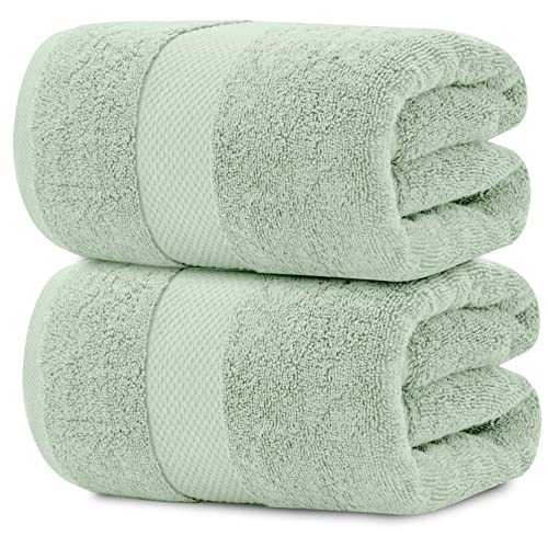 White Classic Luxury Bath Sheet Towels Extra Large | Highly Absorbent Hotel spa Collection Bathroom Towel | 35x70 Inch | 2 Pack (Green) - color: 11: Mint Green