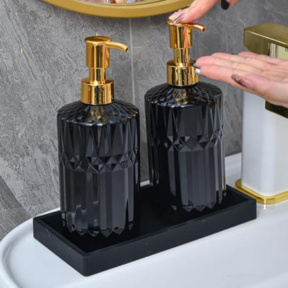 2PCS 7.87” L x 3.93” W Silicone Soap Dispenser Trays, countertop Tray for Kitchen Counter, Toilet, Small Black Tray for Scrubber, Lotion Bottles, Perfume, Jewelry, Candle, Key Trinket Ring-Black - color: Black （2pcs Small 7.87”）