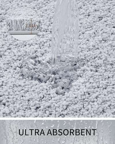 Toilet Rugs U-Shaped Mat 24x22, Contour Bathroom Mat - Ultra Soft & Absorbent Microfiber, Quick-Dry, Machine Washable with High Density Foam Latex Non Slip Backing, Silver Grey - color: Silver Grey, size: 24" X 22"(Toilet Rug)