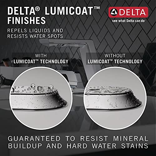 Delta Pivotal Chrome Bathroom Faucet 3 Hole, 8 Inch Widespread Bathroom Sink Faucet for Vanity, Metal Push-Pop Drain, Lumicoat Chrome 3599LF-PR-MPU - color: Chrome