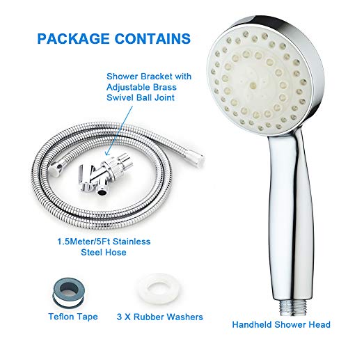 KAIREY Led Shower Head with Handheld 7 Color Changing Automatically Light Up Shower Head Polished Chrome with 60 Inches Stainless Steel Hose and Adjustable Bracket - style: Classic