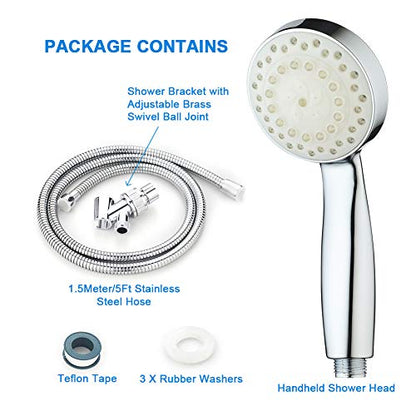 KAIREY Led Shower Head with Handheld 7 Color Changing Automatically Light Up Shower Head Polished Chrome with 60 Inches Stainless Steel Hose and Adjustable Bracket - style: Classic