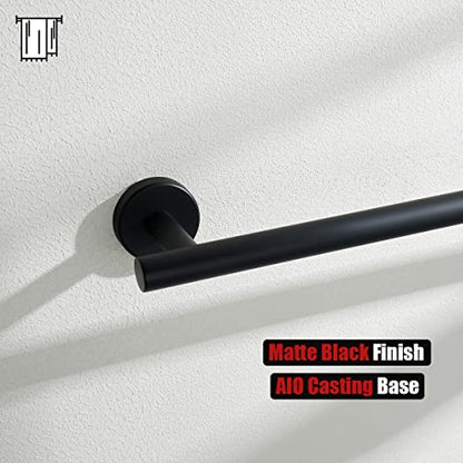 JQK Black Towel Bar, 12 Inch 304 Stainless Steel Thicken 0.8mm Hand Towel Rack, Bathroom Towel Holder Matte Black Wall Mount, Useable Length 9 Inch TB110L9-PB - color: Black, size: 12 Inch