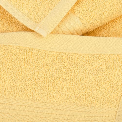 100% Cotton Bath Towels 30x54 Inches, 600 GSM, Soft & Absorbent, Set of 16, Yellow - color: Yellow, size: Bath Towel Set of 16