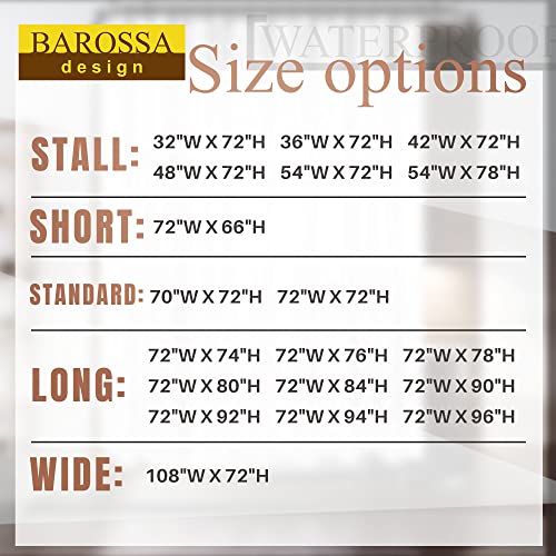 Barossa Design 54x72 Fabric Stall Shower Curtain Liner White | Soft Microfiber Cloth, Waterproof, Hotel Quality, Machine Washable, 54W x 72H for Bathroom Stall - color: Pure White, size: 54"W x 72"L (Pack of 1)