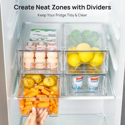 Vtopmart Clear Stackable Storage Drawers, 8 Pack Tall Organizer Set | Tall and Small Pull-Out PET Drawers Combine Vertical Storage and Small Item Sorting for Cabinets, Closets, Pantry - style: 4 Large+4 Small