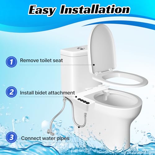 Bidet Attachment for Toilet Non-Electric,Ultra-Slim Self-Cleaning Toilet Bidet with Foldable Dual Nozzles,Adjustable Water Pressure for Rear and Feminine Wash(White) - color: A2-Bidet Attachment