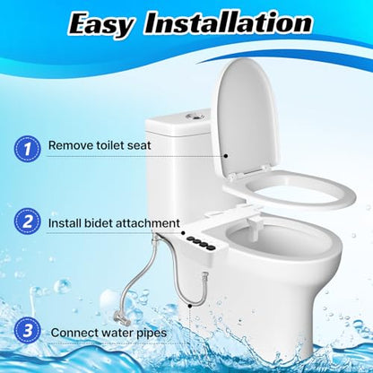 Bidet Attachment for Toilet Non-Electric,Ultra-Slim Self-Cleaning Toilet Bidet with Foldable Dual Nozzles,Adjustable Water Pressure for Rear and Feminine Wash(White) - color: A2-Bidet Attachment