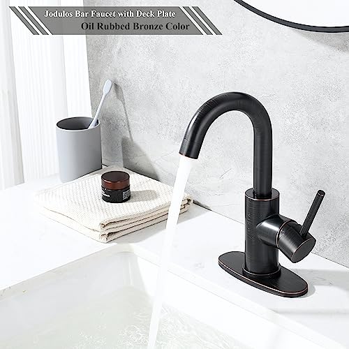 Wet Bar Sink Faucet, Lead-Free Single Handle Prep Sink Faucet, Stainless Steel Single Hole Bathroom Vanity Faucet, Oil Rubbed Bronze JU1100-ORB - color: Oil Rubbed Bronze