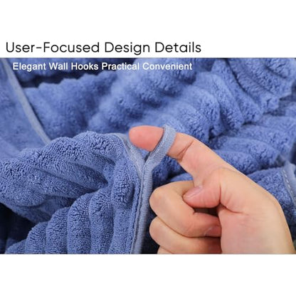 Luxury 2-Piece Quick-Dry Bath Towel Set 27.5X 55 Inches – Ultra Soft Microfiber for Bathroom, Bar, Pool, Gym & Travel – Elegant Twill Design - color: 2blue