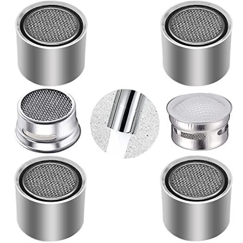 4 Piece Kitchen and Bathroom Faucet Aerators, 2 Pcs Aerator Filter Replacement Parts with Brass Housing 55/64" 22mm Female Bathroom Aerator Faucet Filter with Washer for Kitchen and Bathroom