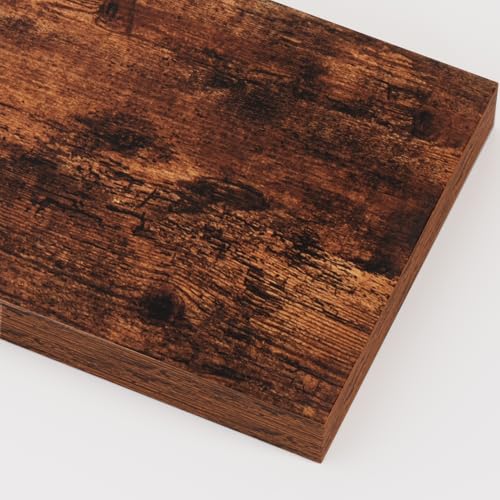 Heimlove 12 Inch Deep Floating Shelves,12 Inch Wide Small Wall Shelves Set of 2, 2 Inch Thick Invisible Wall Mounted Shelves for Bathroom Bedroom Nursery,Rustic Brown - color: Rustic Brown, size: 12"W x 12"D x 2"H, Set of 2