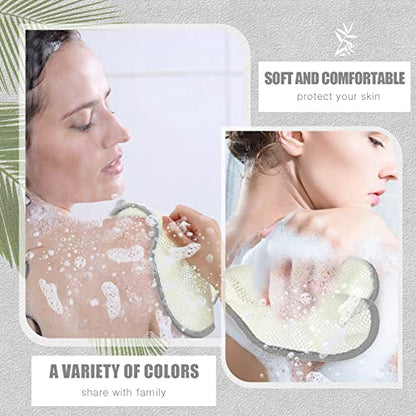 Tatuo 10 Packs Exfoliating Wash Cloths for Body and Face Facial Bath Scrub Soft Weave Loofah Towel Exfoliate Bath Towel Remove Dead Skin Wash Cloth for Women Man (Gray Edge) - color: Gray Edge