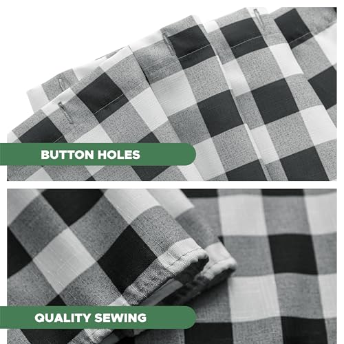 Biscaynebay Extra Long Black and White Shower Curtain for Bathroom 72" W X 84" L, Printed Checkered Linen Farmhouse Boho Hotel Quality Cloth Bathroom Curtains Machine Washable - color: Black White, size: 72"W x 84"L (Pack of 1)