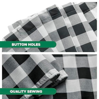 Biscaynebay Extra Long Black and White Shower Curtain for Bathroom 72" W X 84" L, Printed Checkered Linen Farmhouse Boho Hotel Quality Cloth Bathroom Curtains Machine Washable - color: Black White, size: 72"W x 84"L (Pack of 1)
