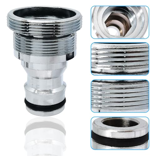 1pcs Brass Faucet Tap Quick Connector Adapter Kit,28mm Male Thread x 1mm Pitch Connector,Universal Faucet Adapter for Washing Machine And Pressure Washer(Silver) - size: 28mm Male Thread x 1mm