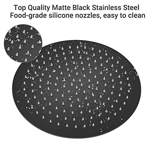 NearMoon Rain Shower Head, Ultra-Thin Design-Pressure Boosting, Awesome Some Experience, High Flow Stainless Steel Rainfall Head (12 Inch, Matte Black) - color: Matte Black, size: 12 Inch