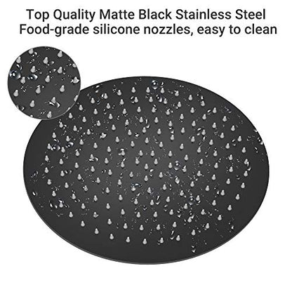 NearMoon Rain Shower Head, Ultra-Thin Design-Pressure Boosting, Awesome Some Experience, High Flow Stainless Steel Rainfall Head (12 Inch, Matte Black) - color: Matte Black, size: 12 Inch
