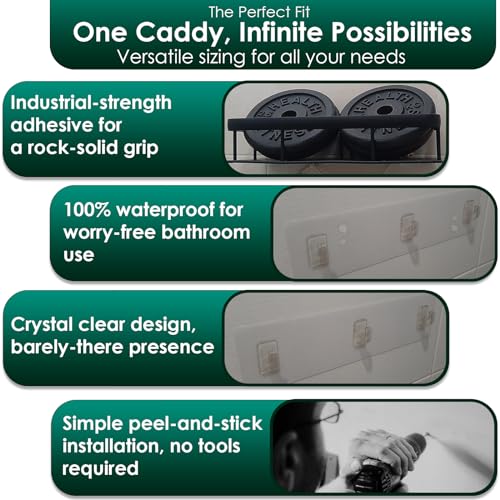 Shower Caddy Adhesive Replacement Stickers for Organizer and Shelf, Bathroom Strips 4 Pack - size: Al Hook 4 Pack