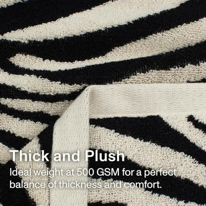 Everlayer Luxury XL Hand Towels, 2 Pack, 20 x 39 Inch, Made in Portugal | 500 GSM, 100% Combed Cotton, Utra-Soft & Plush, Reversible Design, Oeko-Tex Certified, Oversized, Incl 2 Pieces,Black Allover - color: Black Allover, size: Hand Towel, style: 2 Pcs