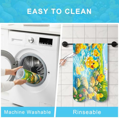 Baby Bath Mat for Tub Non Slip Kids, BPA Free Extra Long Bathtub Mat 40x16 with Drain Holes and 200 Suction Cups, Non Toxic Machine Washable Toddler Bath Mat, No Fading, Splash Duck - color: Z-duck 2