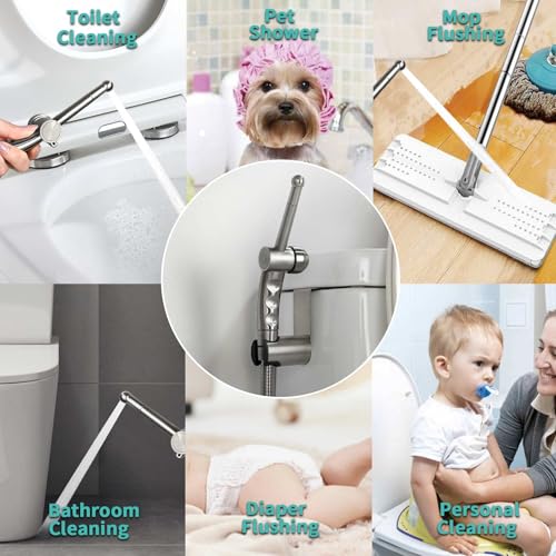 BARROCK Bidet Sprayer for Existing Toilet, Advanced Handheld Ergonomic Jet Spray Set with Precision Water Pressure Control for Muslim Shower/Feminine Hygiene/Pet Cleaning, Bruhsed Nickel - color: Brushed Nickel