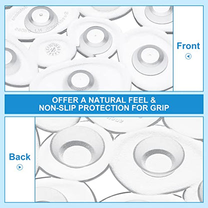 Riakrum 12 Pcs Non Slip Bathtub Stickers, Clear Anti Slip Shower Treads with Strong Suction Cups, Pebble Provides Traction Machine Washable No Residue, Safe(Transparent) - color: Transparent