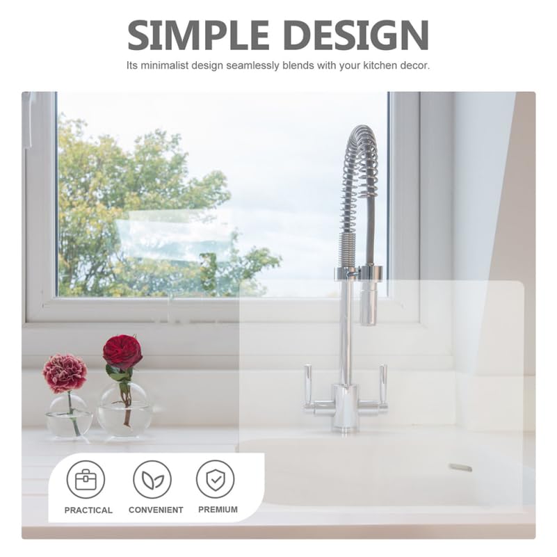 VOSAREA Acrylic Sink Splash Guard, Freestanding Kitchen Splash Panel Barrier Behind Faucet Kitchen Island Sink Backsplash Guard 13.76x8.25in
