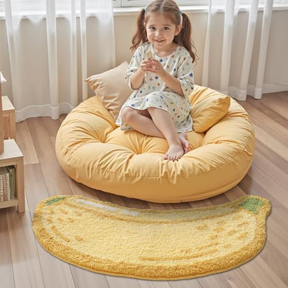 LUMI Cute Bathroom Rug, Absorbent Non Slip Bath Mat, 18.5"x39.5", Banana | Soft Plush Microfiber Runner Rug, Quick Dry, Washable Fruit Bath Mats for Shower Floor, Sink Bathtub, Bedroom, Kids Room - color: Fruit-banana