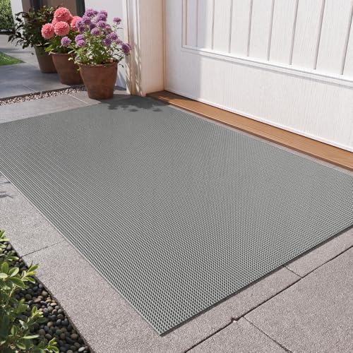 Front Door Mat Outside Entrance 20x31, Heavy Duty Non Slip, Outdoor Floor Mats Welcome Floor Doormat, Dirt Waterproof Exterior Entry Mats All Weather for Patio Entryway Kitchen Industral Bar Grey - color: Grey-c, size: 20''x31''