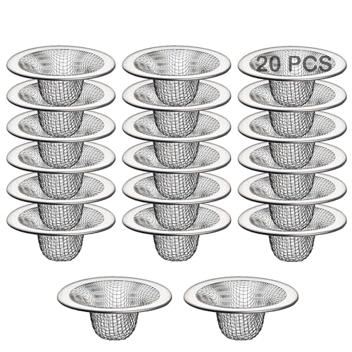20Pcs Small Drain Mesh Basket, 2.125'' Bathroom Sink Drain Strainer Screen Mesh Sink Strainer Hair Catcher Drain Filter Cover for Bathtub Lavatory RV Laundry Shower Floor Utility Sink Drain - size: 2.125'' ( 20 Pcs)
