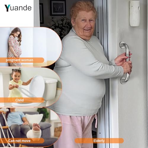 12 Inch Anti Slip Shower Grab Bar,YuanDe Brushed Nickel Bath Grab Bar | Stainless Steel Knurled Bathroom Safety Rail,Shower Handrail Support, Handicap Elderly Balance Assist Handles-1" Diameter - color: Brushed Nickel, size: 12inch-2Pack