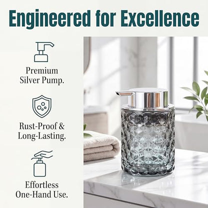 Malachi Foaming Hand Soap Dispenser, Refillable Clear Glass Foam Pump Bottle for Hand Soap, Dish Soap, Body Wash, Shampoo, Facial Cleanser & Baby Wash, Multi‑use for Bathroom, Kitchen & Commercial Use - color: Black