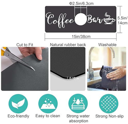 Kitchen Sink Splash Guard Faucet Mat -1 PC Super Absorbent Fast Drying Mat Sink Gadgets-Splash Guard Behind Faucet Drip Catcher for Kitchen, Bathroom,Sink Mat, Dish Drying Mat, Bathroom(15" X 5.5" ) - color: Gray