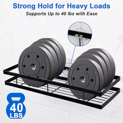 2 Pack Shower Caddy Adhesive Replacement, Waterproof Strong Adhesive Hooks Strips, No Drilling, for Shower Shelf Bathroom Storage Shelves Soap Holder Kitchen Racks