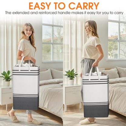 4 Pack Large Laundry Baskets, Laundry Hampers, Freestanding Waterproof Collapsible Clothes Bag with Extended & Reinforced Handles - Clothes Basket for Dorm, Bathroom, Home (88L) - size: 4 x 88L