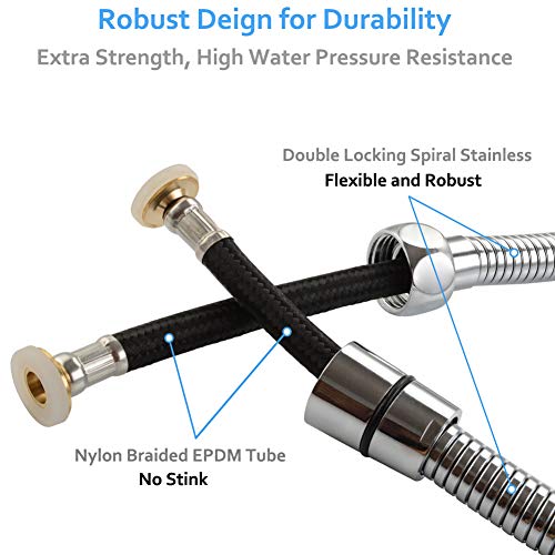 Angle Simple Flexible Shower Hose Extra Long, 118 Inches, 1/2" IPS, Chrome | Stainless Steel, Handheld Shower Head Extension Hose Replacement for Dog Bathing, Bathroom Washing, No Tangles - color: Chrome, size: 118 Inch