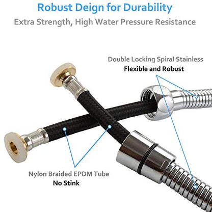 Angle Simple Flexible Shower Hose Extra Long, 118 Inches, 1/2" IPS, Chrome | Stainless Steel, Handheld Shower Head Extension Hose Replacement for Dog Bathing, Bathroom Washing, No Tangles - color: Chrome, size: 118 Inch