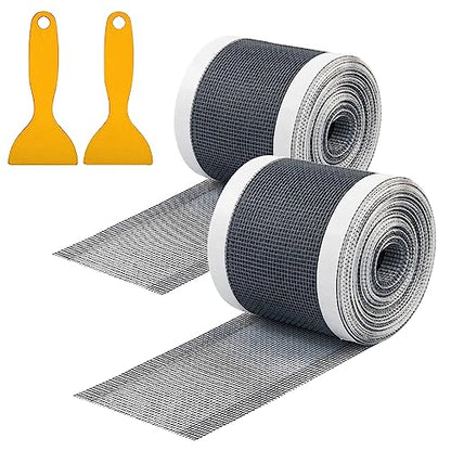 Qeke Disposable Hair Catcher Shower Drain Mesh Stickers, 2.75“ Width, 2Pcs | DIY Shower Drain Cover Hair Catcher for Any Length, 32.8 Foot Hair Stopper for Linear Shower Drain with Removal Tool
