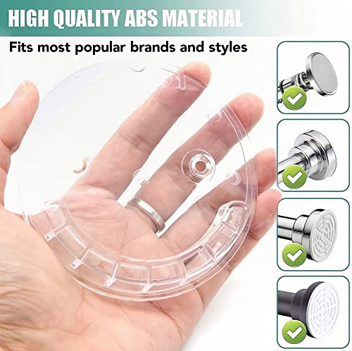 LADYMOON Adhesive Shower Curtain Rod Holder No Drilling,Set of 4,Max Load 60 lbs,Heat Resistant and Waterproof,Wall Mount Retainer of Shower Rods for Bathroom(Shower Curtain Rod Not Included) - size: Transparent-XX-Large