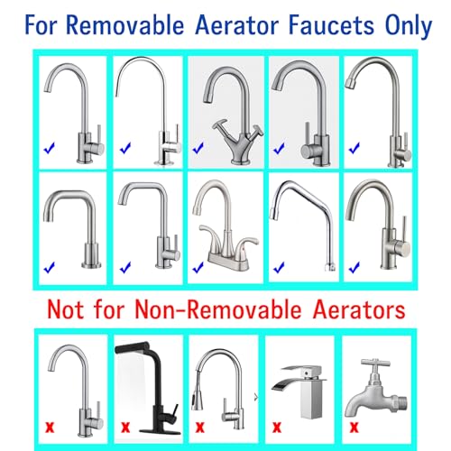 Faucet Aerator Adapter - 55/64 inch Female to 55/64 inch Male, Chrome Brass Sink Adapter, for Kitchen and Bathroom Faucet Adapter Kit Connection (F22-M22) | Chrome Brass Faucet Adapter: Durable premium chrome-plated brass for kitchen and bathroom faucets